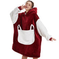 Aemilas Wearable Blanket Hoodie - Sherpa Fleece Blanket Sweatshirt As Birthday Gifts For Her Wife,Soft Hooded Blanket With Giant