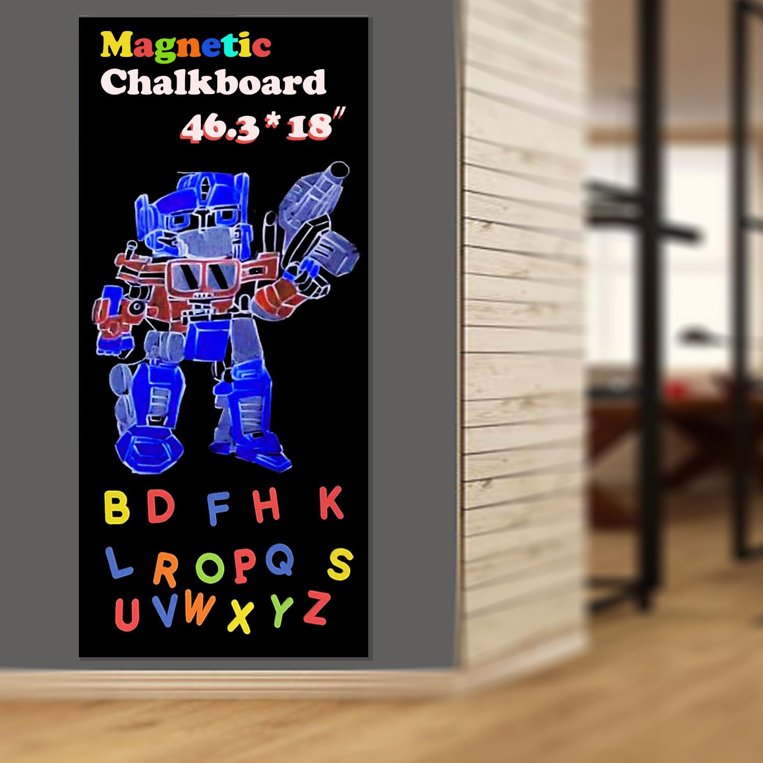 Lacqwo Magnetic Chalkboard Contact Paper For Wall 46.3'X18' Self Adhesive Magnetic Wall Board Sticker With 12 Colors Liquid Ch