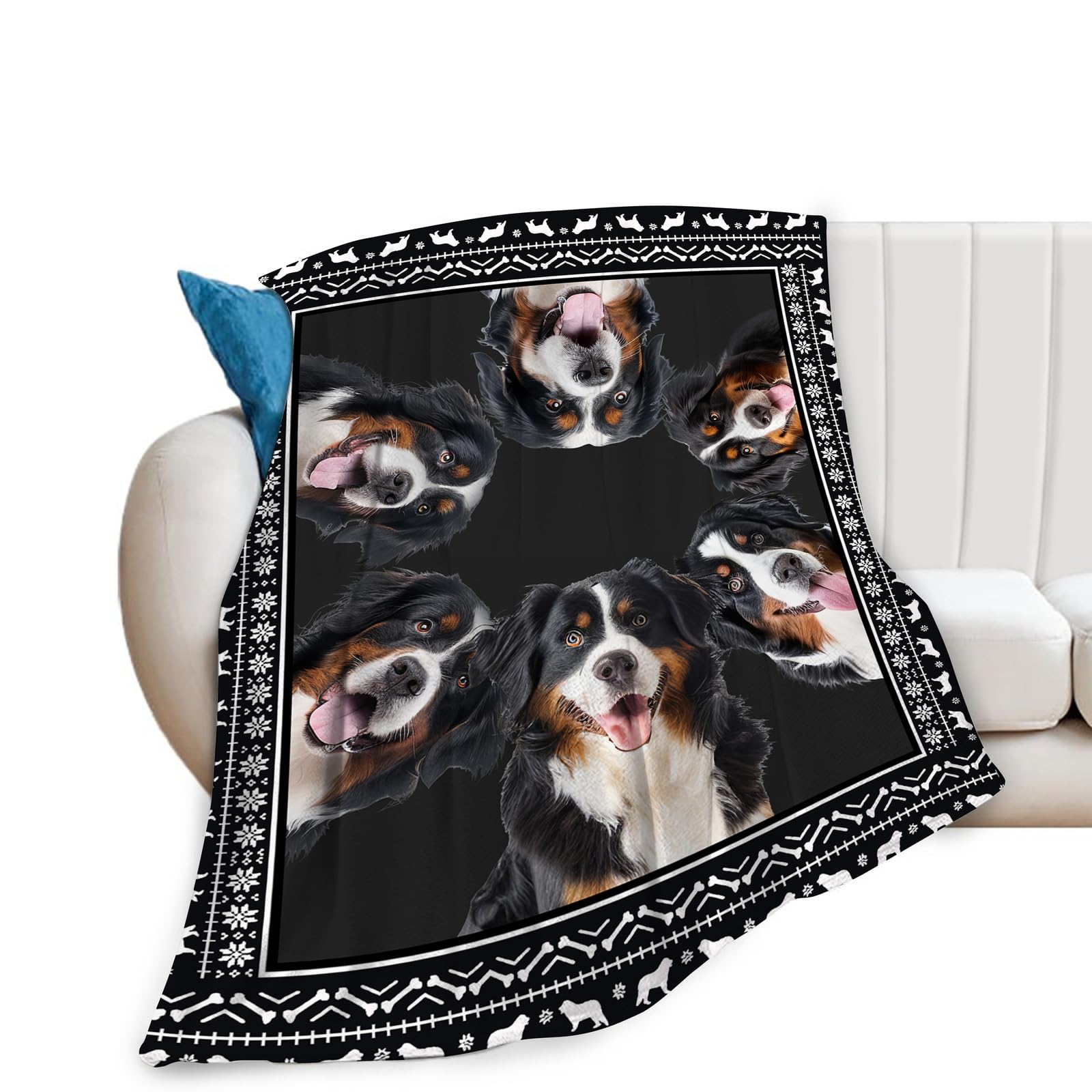 Bernese Mountain Dog Blanket Plush Cozy Dog Lovers Throw Blankets For Girls Boys Women Men Flannel Fleece Ultra Soft Fuzzy Party