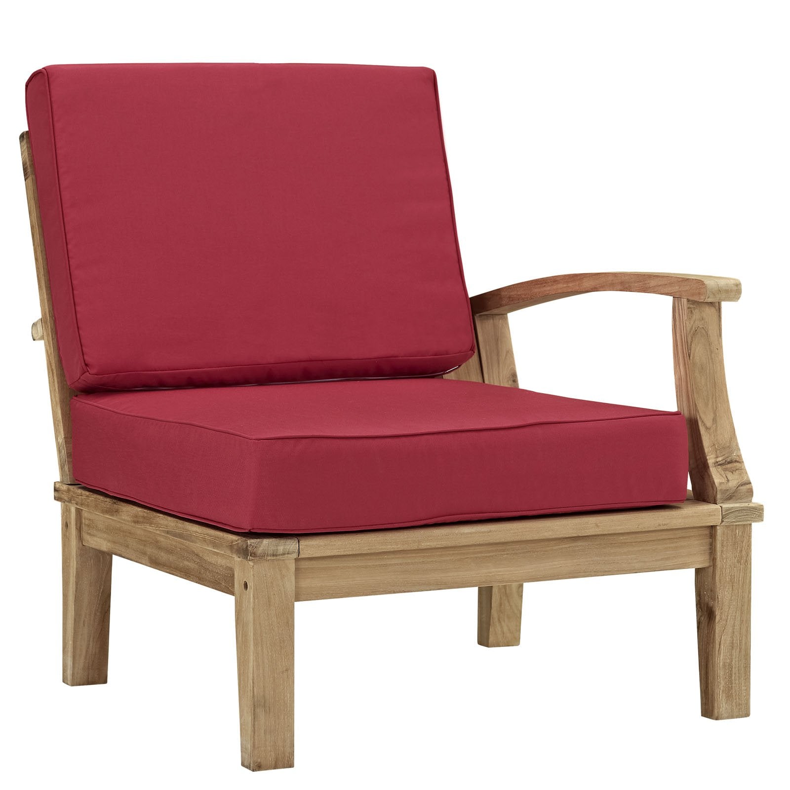 Lexmod Marina 6-Piece Outdoor Patio Teak Sofa Set, Natural Red