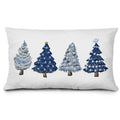 Keuspi Navy Blue Christmas Decorations Christmas Tree Pillow Covers 12X20,Blue Christmas Decor,Christmas Trees Xmas Pillow Cases