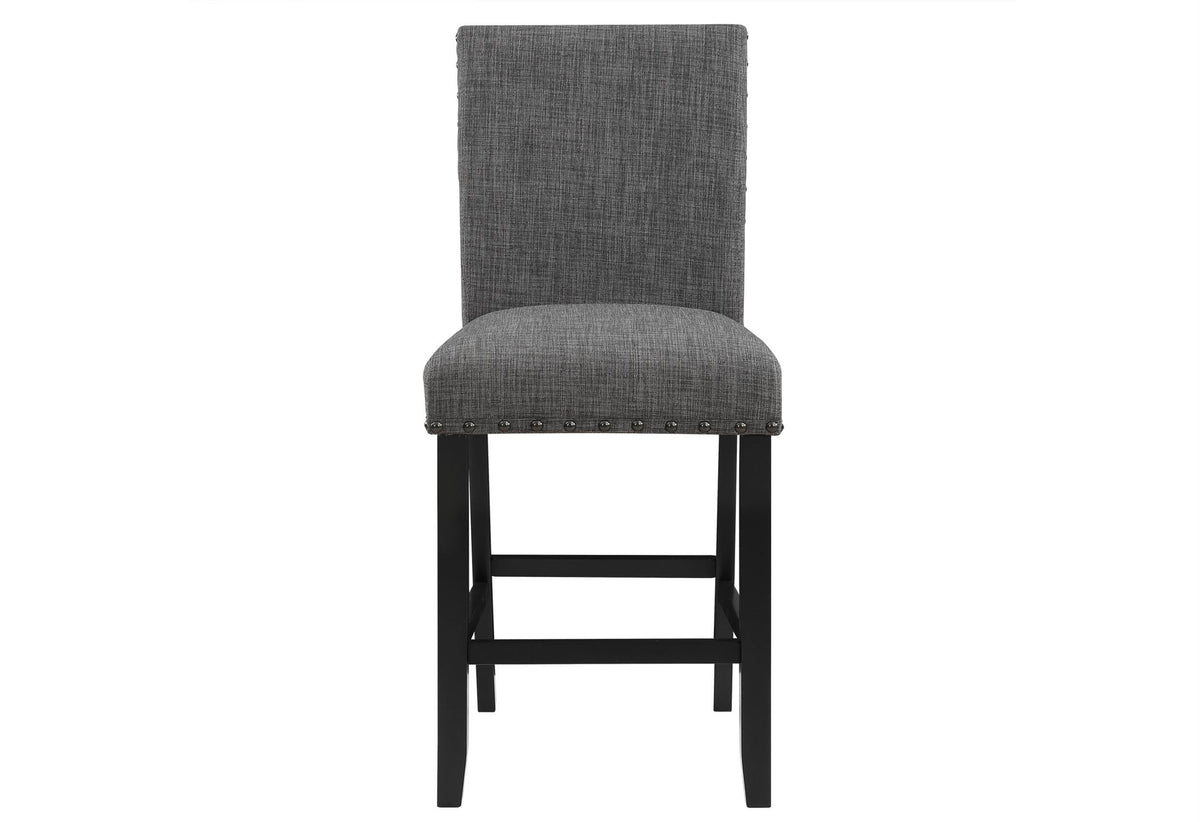 Global Furniture Usa D1622 Gray Nail Head Trim Fabric Finish Barstool