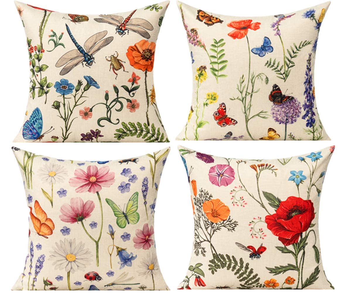All Smiles Outdoor Patio Throw Pillow Covers Summer Spring Garden Flowers Farmhouse D   Cor Outside Furniture Swing Seat Bench C
