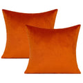 16X16 Set Of 2 Burnt Orange Fall Throw Pillow Covers Decorative Thanksgiving Decor Autumn Rust Velvet Outdoor Couch Decorative C