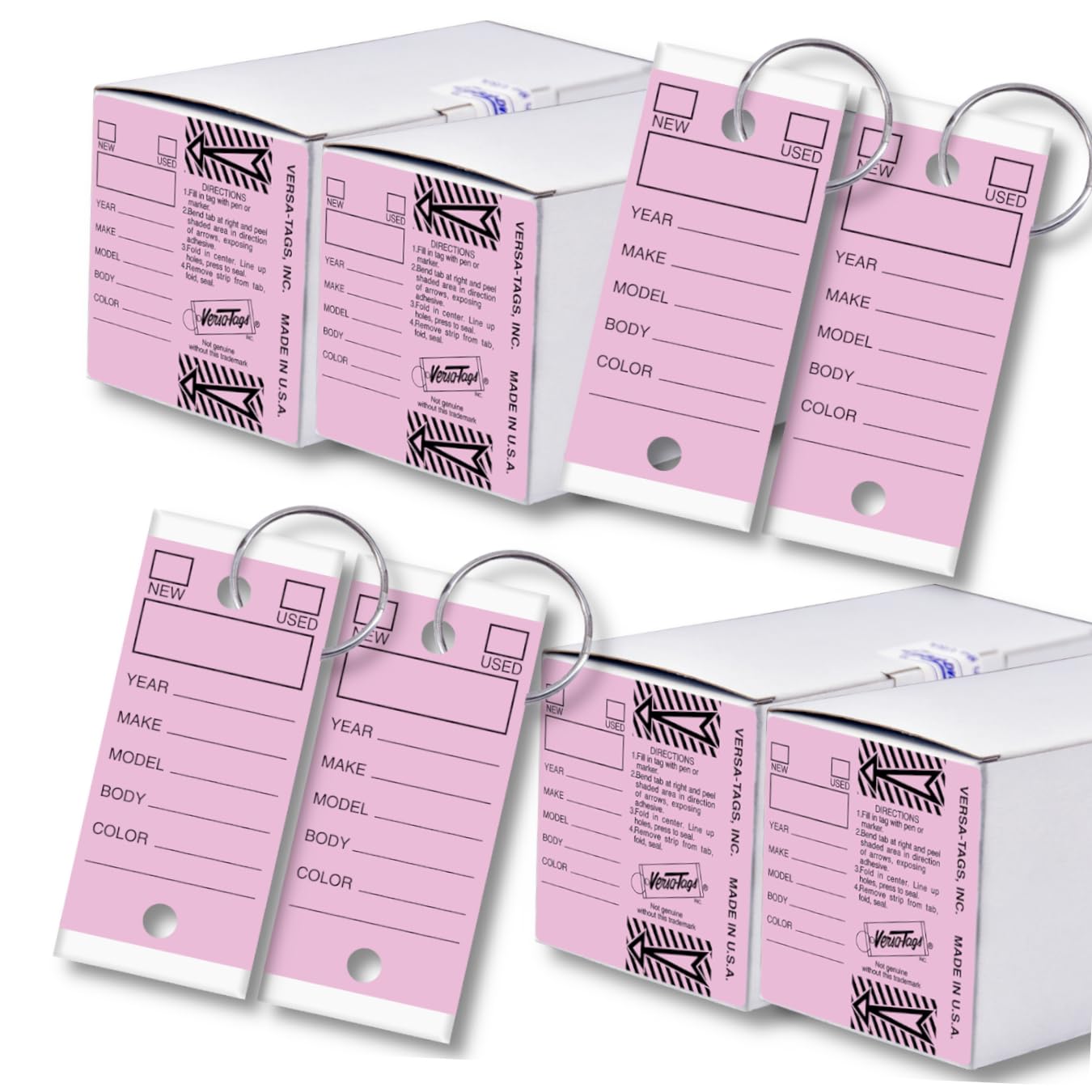 Versa-Tags 1000 Key Tags, Self Protecting Poly, 1.25'X3', Highly Resistant To Abrasion, 1000 Key Tag Pack, 1000 Chrome Plated