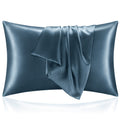 Bedelite Satin Pillowcase For Hair And Skin, Queen Pillow Cases Set Of 2 Pack, Super Soft Silky Bluesteel Pillow Case With Envel