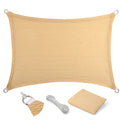Eden'S Decor 8' X 17' Beige Sun Shade Sail Outdoor Canopy Rectangular Awning Fabric Cloth Screen For Patio Garden Backyard Pergo