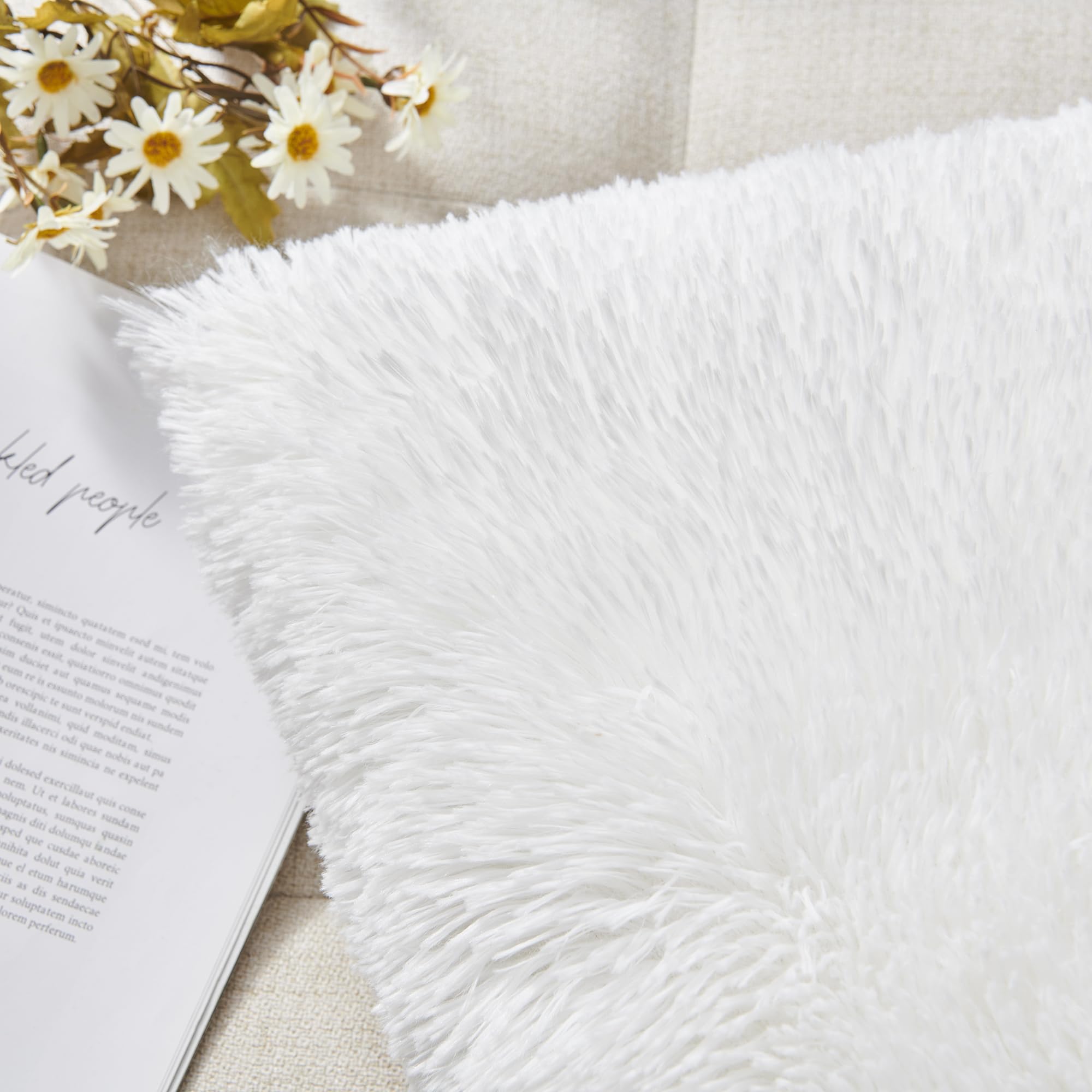 Nordeco Home Luxury Soft Faux Fur Fleece Cushion Cover Pillowcase Decorative Throw Pillows Covers, No Pillow Insert, 22'' X 22''
