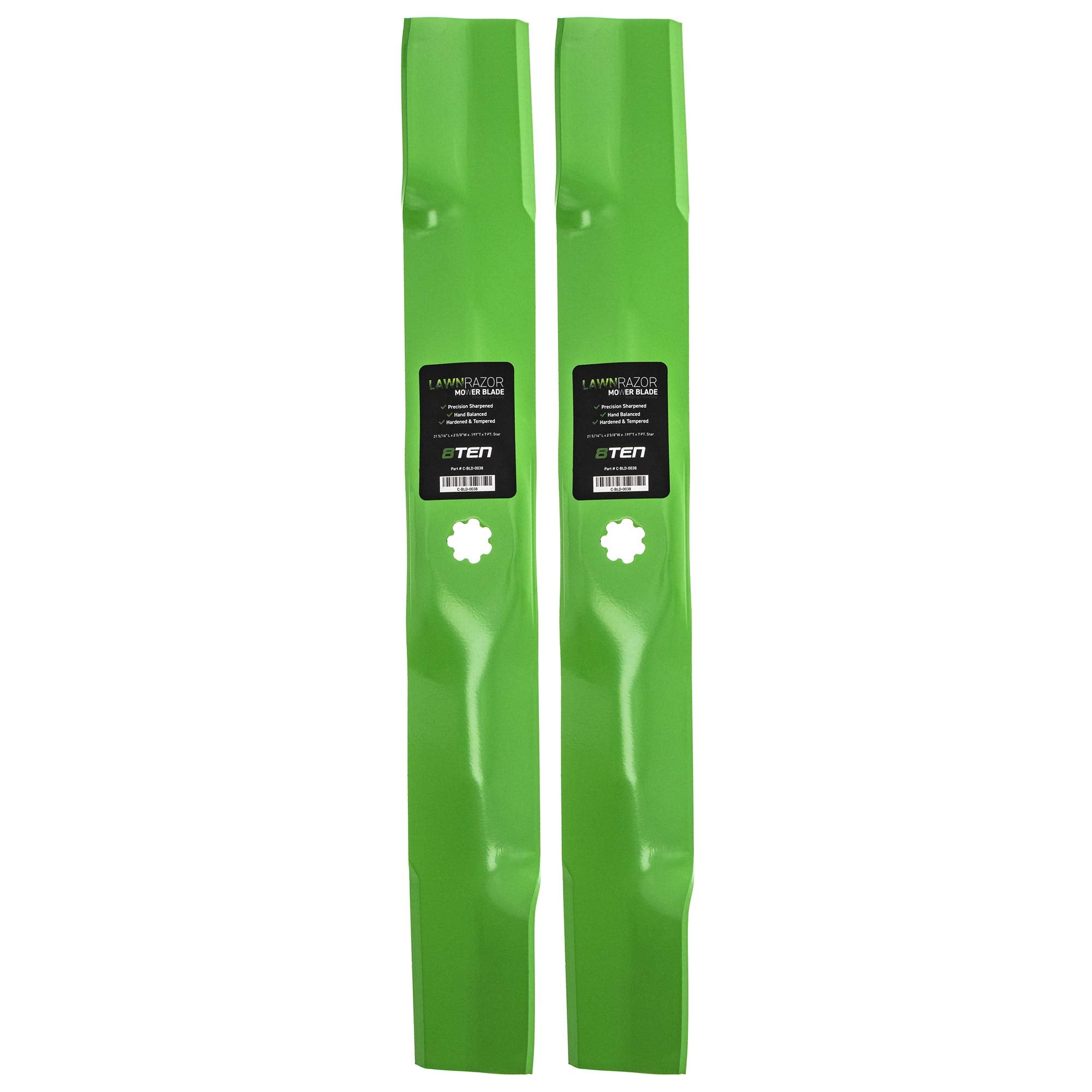 8Ten Lawnrazor Blade Set For John Deere 42 Inch Deck Lt160 Sst15 Sst16 Eztrak Am137327 Am141032 M154061 (Heavy Duty High Lift)