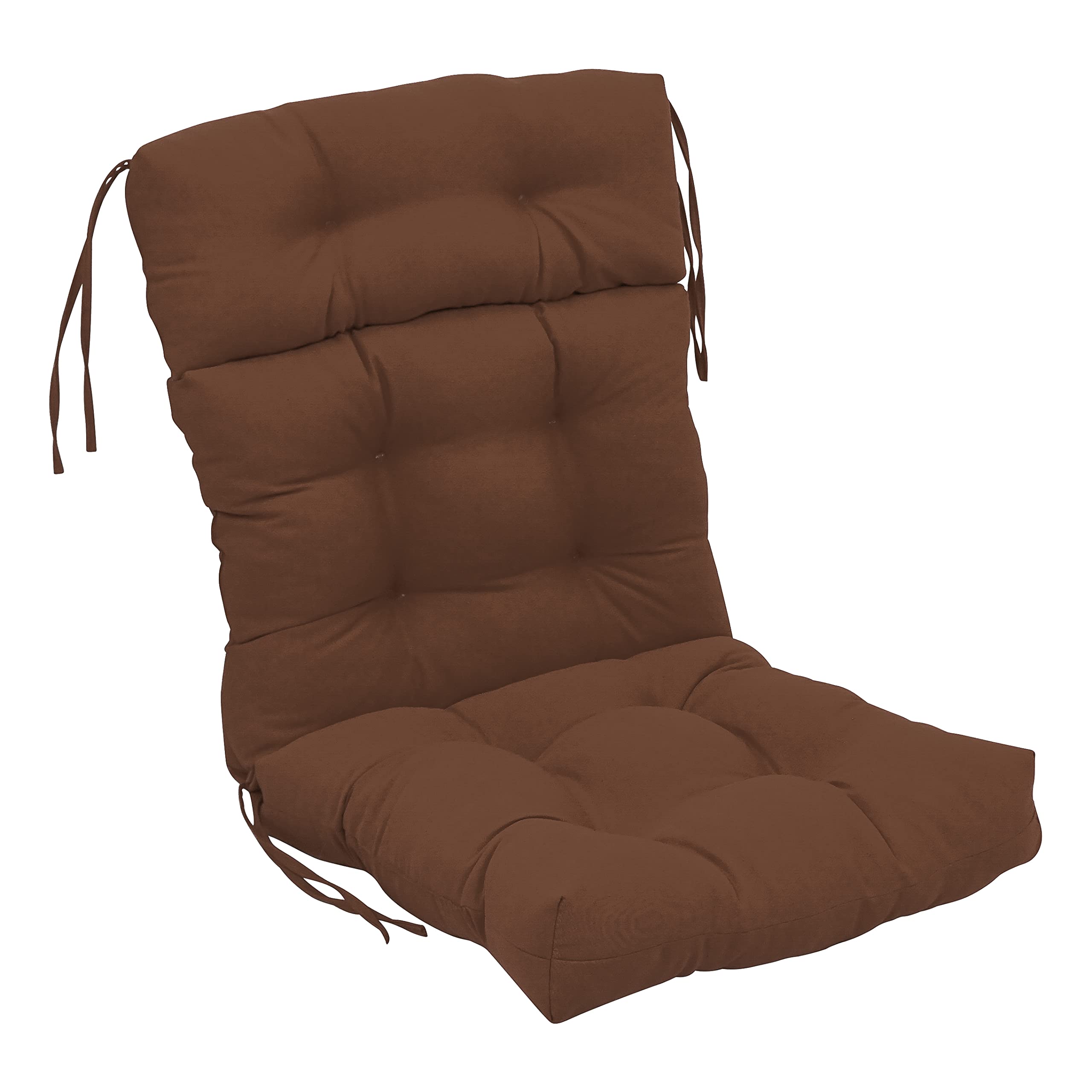 Blazing Needles 22 45-inch Twill Seat/Back Tufted Chair Cushion, 22 x 45, Chocolate