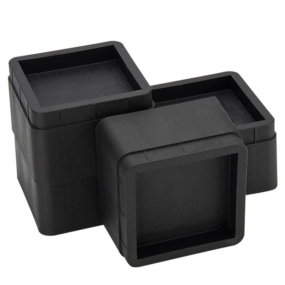 Btsd-Home Bed Risers 2 Or 4 Inch Heavy Duty Stackable Furniture Risers For Sofa Table Couch Chair Bed Raisers Blocks 4 Pack Blac