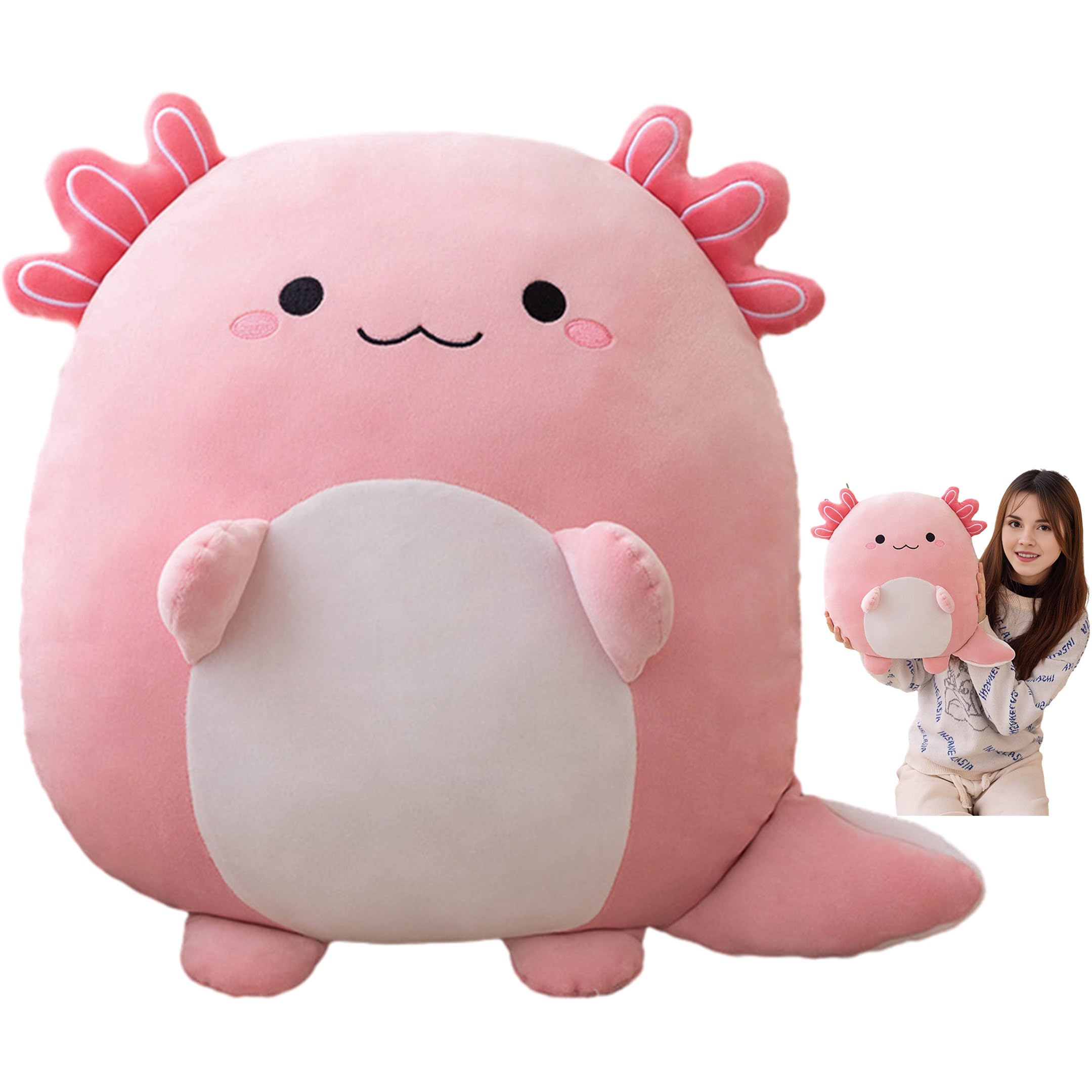 16 Inch Plush Axolotl Stuffed Animal Axolotl Hugging Pillow Pink Axolotl Plushies Throw Pillow Axolotl Anime Gift For Kids And L