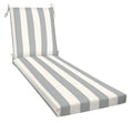 Honeycomb Outdoor Chaise, 22.5' W X 70' L, Cabana Stripe Stone Grey Patio Cushion