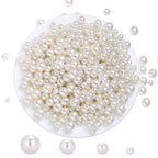 Naler 500pcs Assorted Pearl Beads with Hole for Jewelry Making Crafts DIY Vase Fillers Table Scatter for Wedding Birthday Party 