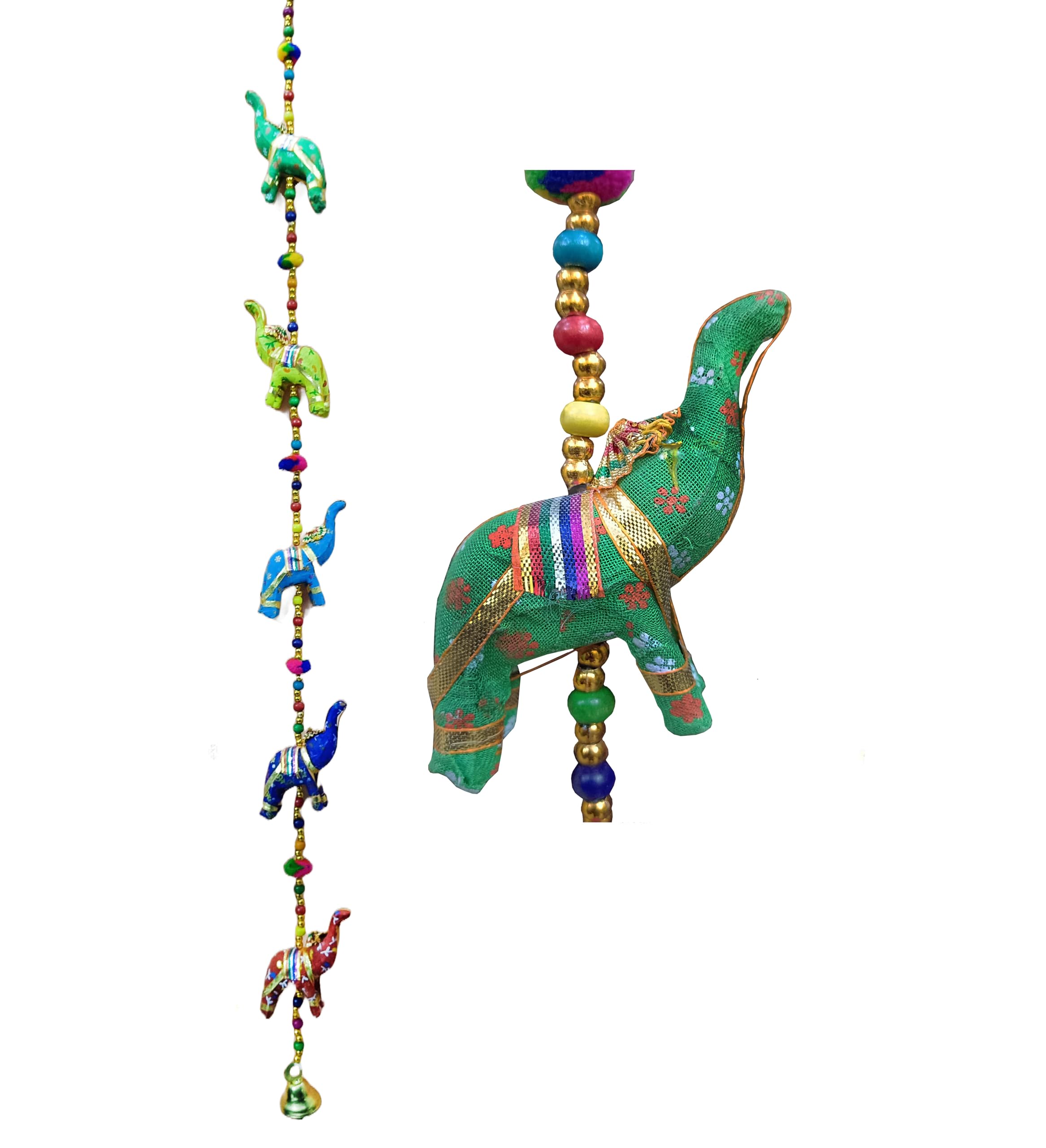 Indian Traditional Five Elephant Hanging Layer Door Hanging, Wall Hanging, Decorative Hanging