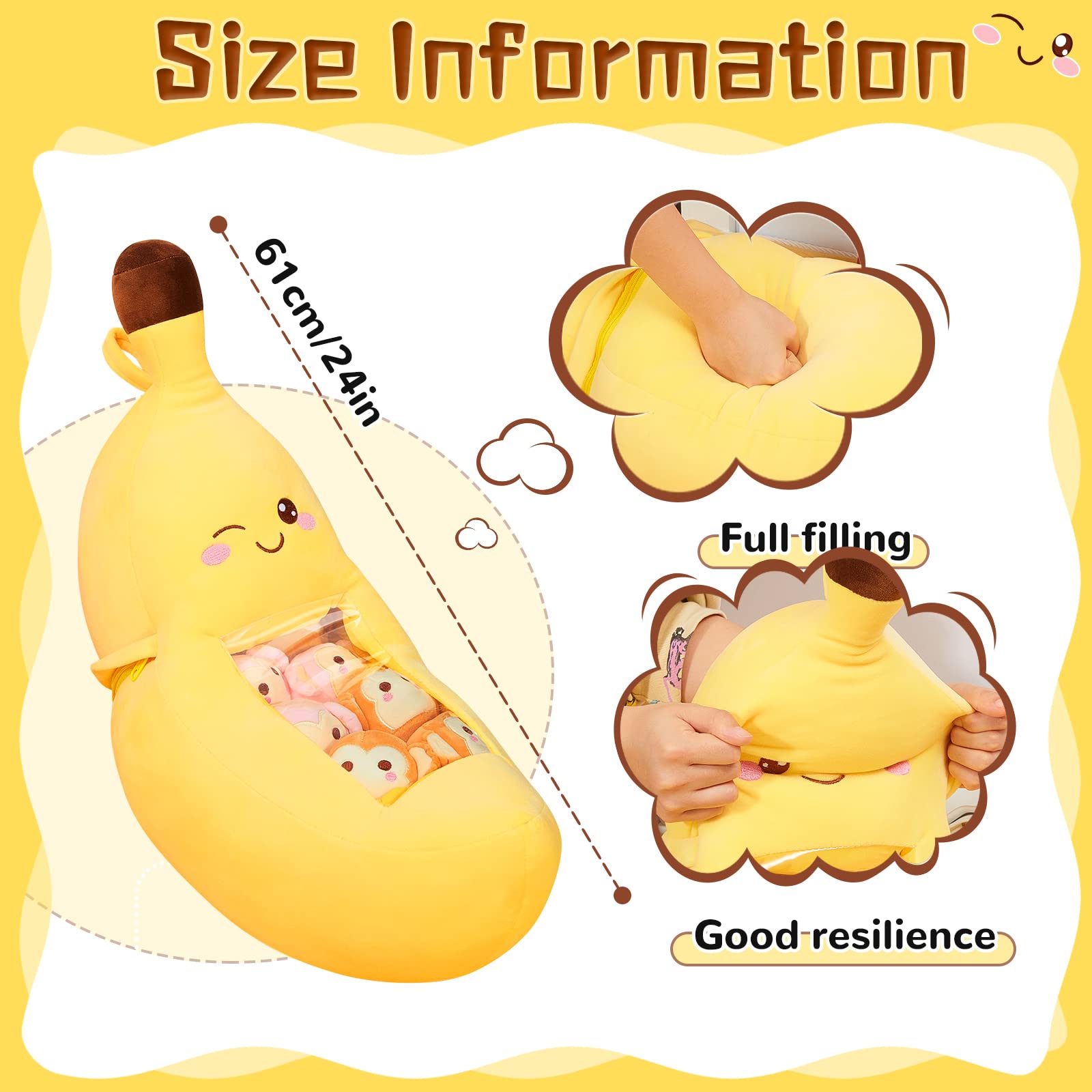 Cute Throw Pillow Stuffed Banana Toys Kawaii Banana Plush Avocado Stuffed Animal Carrot Removable Fluffy Creative Gifts Cat Paw