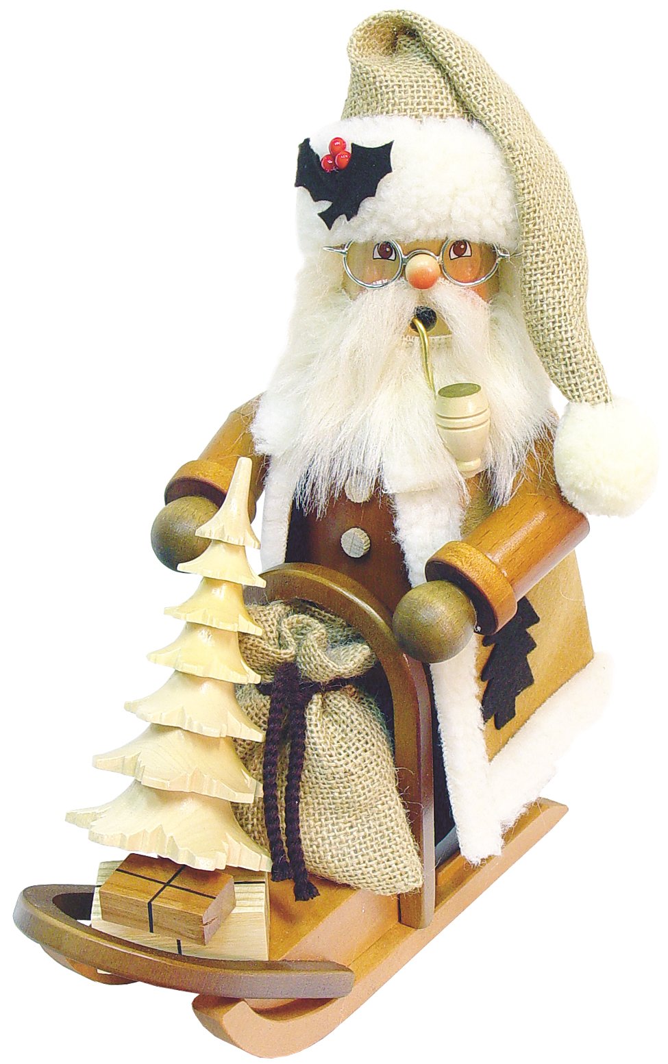 Alexander Taron Importer 1-170 Christian Ulbricht Incense Burner-Santa On Sleigh (Natural) -10" H X 5.5" W X 8.25" D, Brown