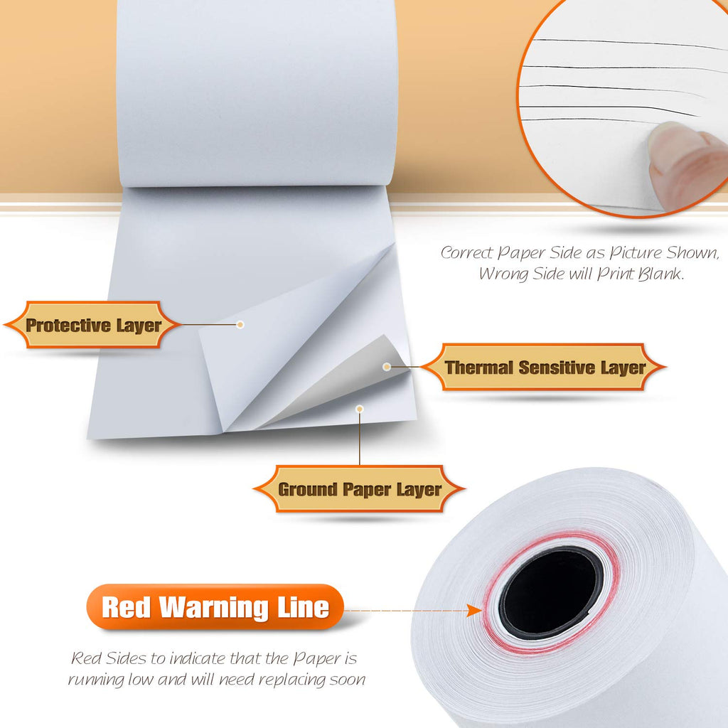 Tk Thermal King (200 Rolls) 2 1/4' 85' Feet White Thermal Paper Cash Register Pos Receipt, Fits All Credit Card Terminal Credit