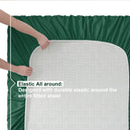 Nestl Queen Sheets Set - 4 Piece Bed Sheets For Queen Size Bed, Double Brushed Queen Size Sheets, Hotel Luxury Dark Green Sheets, Extra Soft Bedding Sheets & Pillowcases