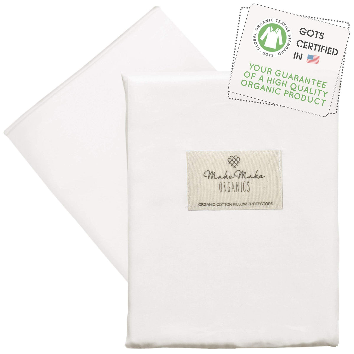 Makemake Organics Organic Pillowcase Youth (Set Of 2) Gots Certified Organic Cotton Youth Pillowcase Zippered Breathable (16X22,