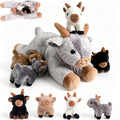 Youthfuljive 5 Pcs Goat Stuffed Animal with Babies, 14 Mommy Stuffed Goat Plush Toy with 4 Baby Goat Stuffed Animal Soft Pregna