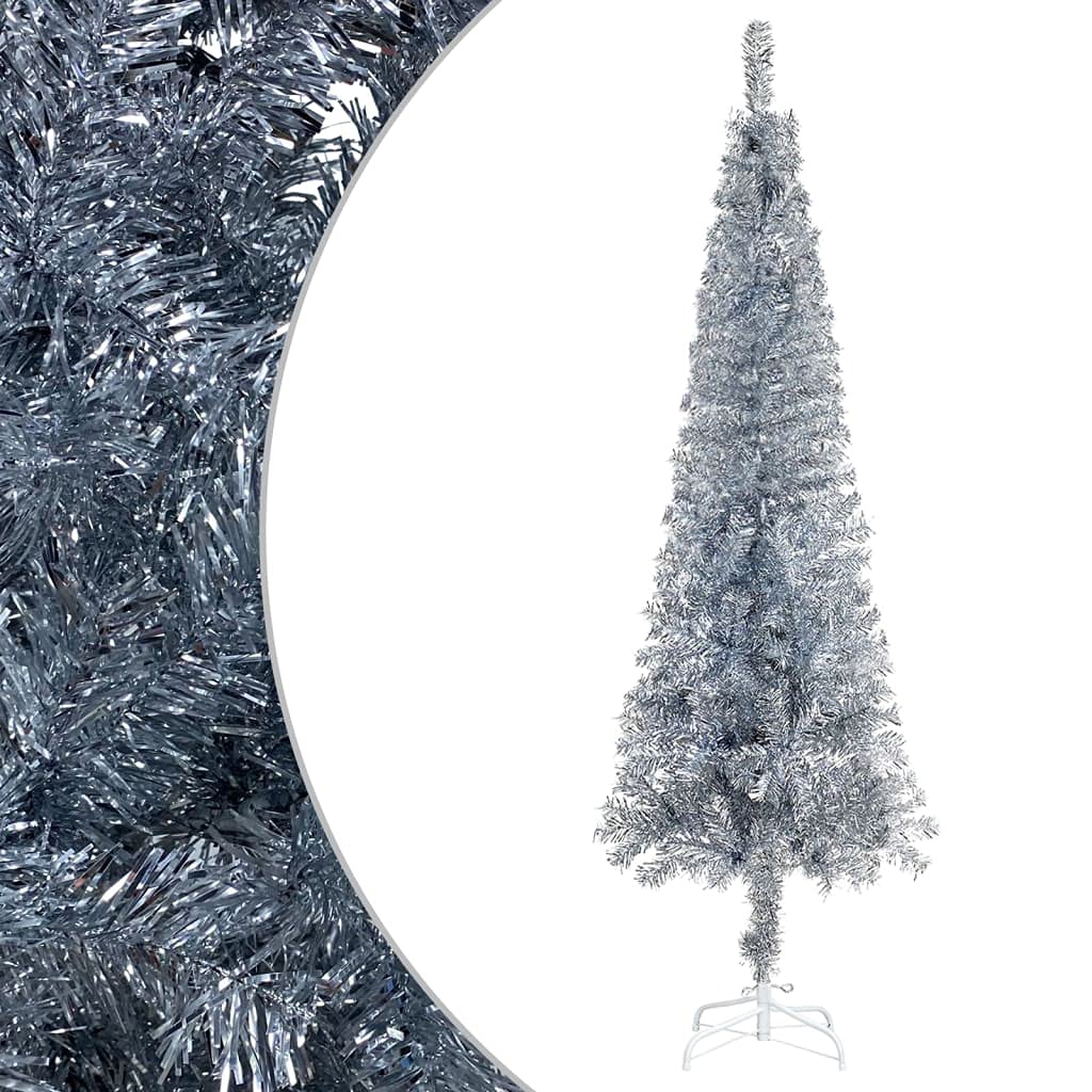 Slim Christmas Tree Silver 150 Cm