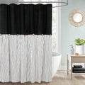 Dosly Id   Es Farmhouse Black Shower Curtain,Beige And Black Stripe,Button Curtain,Linen And Cotton Woven Fabric,Rustic Charm Co