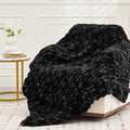 Vfroo Ultra Soft Luxury Faux Fur Throw Blanket For Counch,Fuzzy Fluffy Plush Warm Cozy Elegant Wrinkled Blanket For Sofa Bedroom
