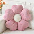Ddliury Flower Pillow, Flower Shaped Pillow Decorative Throw Pillows For Bed Couch, Cute Daisy Pillow Dorm Decor Floor Seating Cushion (Grey Pink, 15 Inches)