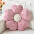Ddliury Flower Pillow, Flower Shaped Pillow Decorative Throw Pillows For Bed Couch, Cute Daisy Pillow Dorm Decor Floor Seating Cushion (Grey Pink, 19.6 Inches)