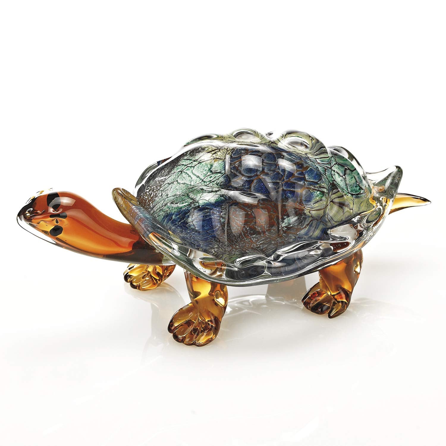 HomeRoots 6 Mouth Blown Turtle Art Glass