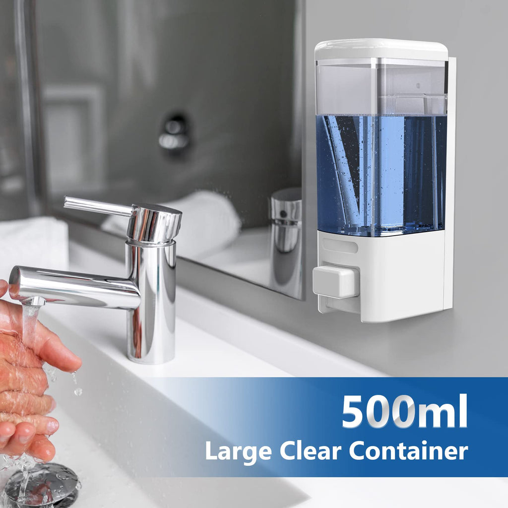 Svavo Wall Mount Soap Dispenser, Manual Liquid/Lotion Pump Sterilizer Hand Dispenser Shower Shampoo Lotion Gel Container For Bat