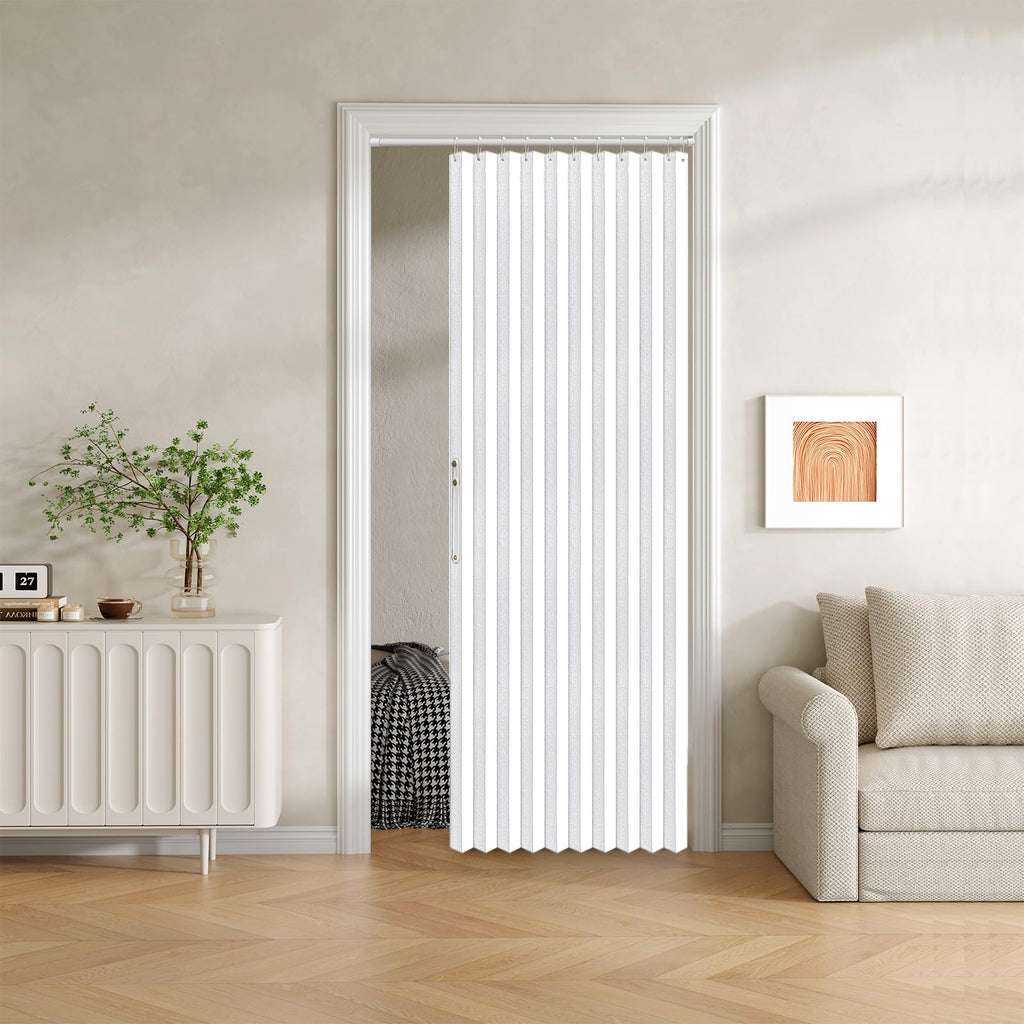 JILRON 100% Blackout Fabric Folding Door Curtain with Magnetic Closure - Accordion Style for Sliding Doors, Closets,Wardrobe and