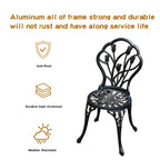 Jardin De Centennial Patio Bistro Set.Rust-Resistant Cast Aluminum Bistro Table Set With Umbrella Hole For Backyard (Tulip Copper)