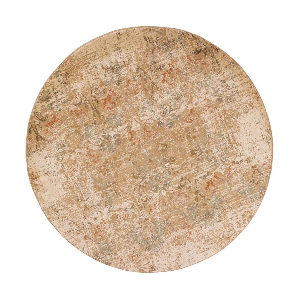 HomeRoots Decor 7'7' Round Polypropelene Champagne Area Rug