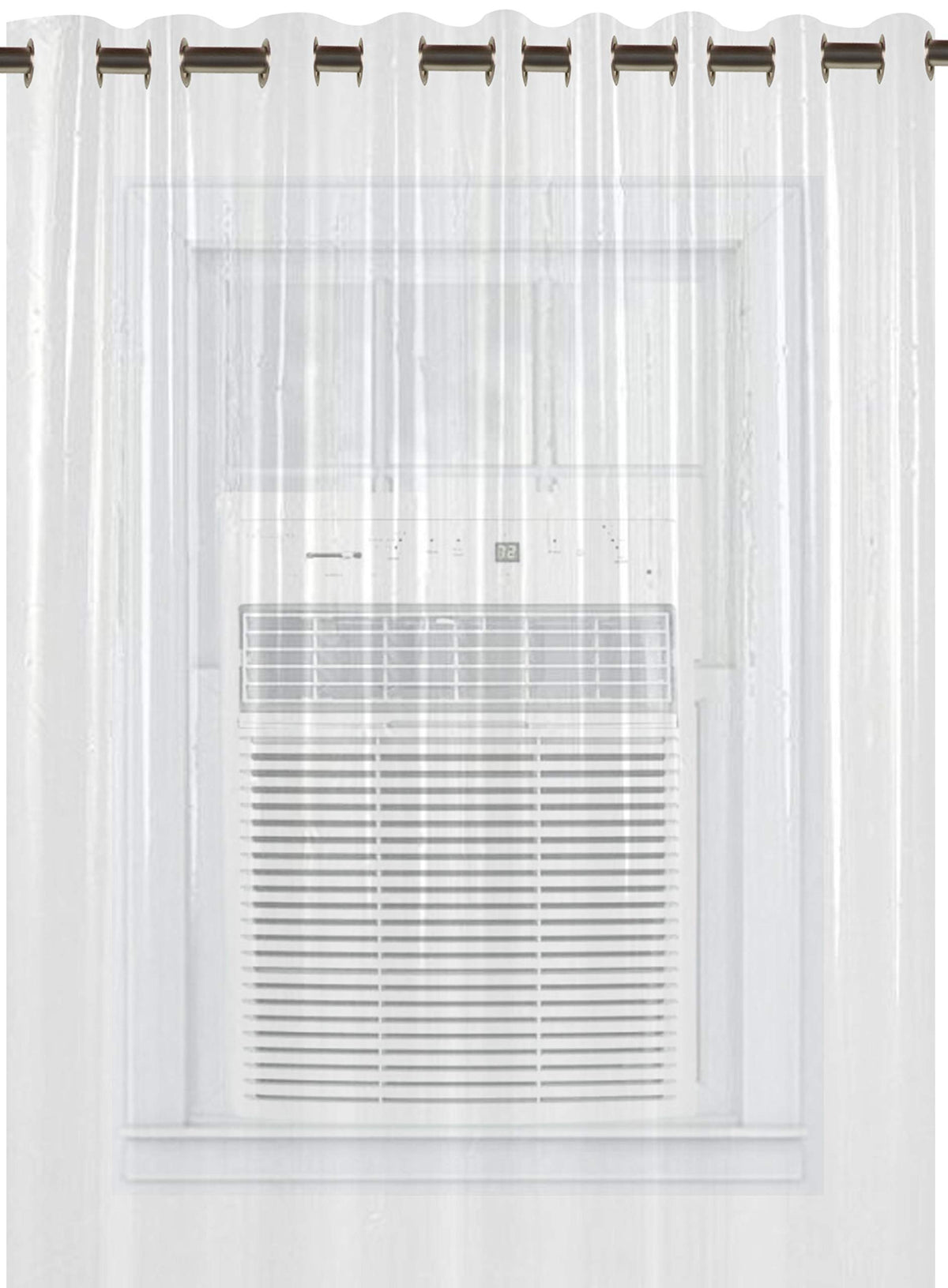 Kuber Industries Pvc 1 Piece Eyelet 30 Mm Ac Curtain 9 Feet (Transparent) - Ctktc5678