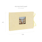 Kolo Noci Small 4X6 Photo Album, Holds 24 Photos, Ideal For Weddings And Baby Books, Yellow Chambray