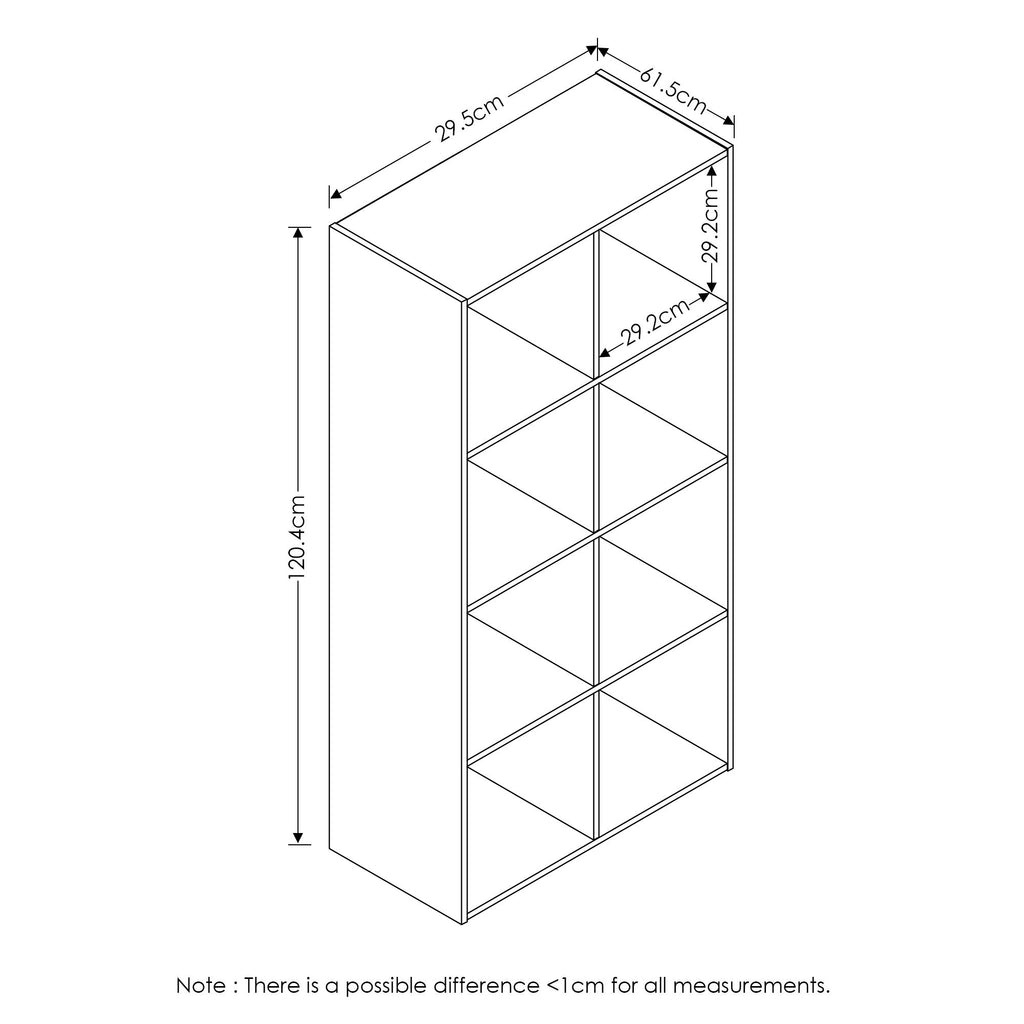 Furinno Pelli Cubic Storage Cabinet, 4x2, Espresso