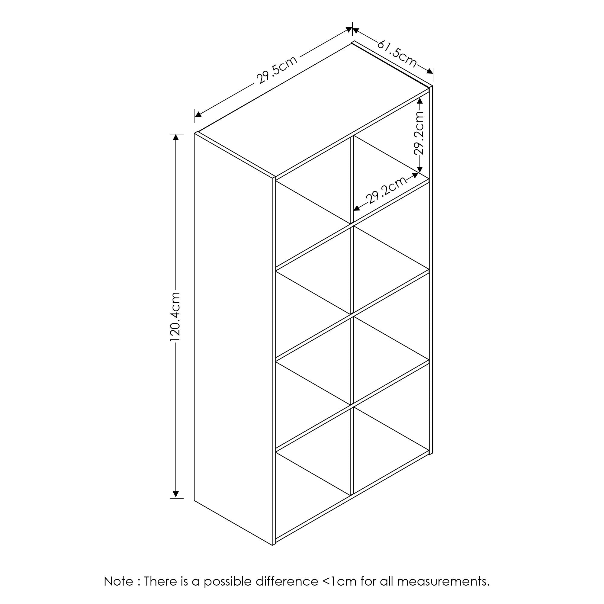 Furinno Pelli Cubic Storage Cabinet, 4x2, Espresso