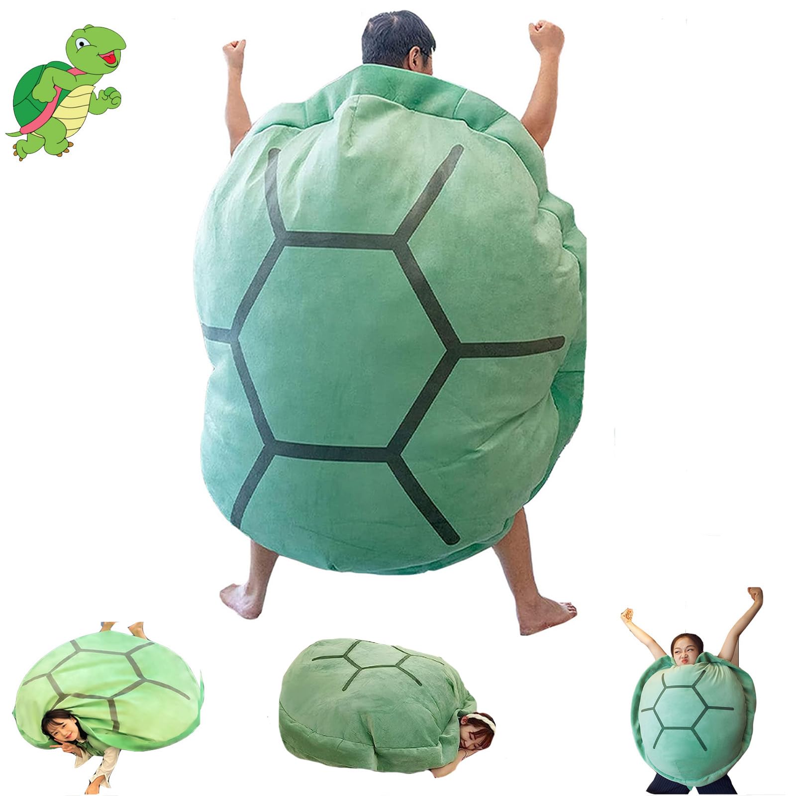 PTAEXCEL Wearable Turtle Shell Pillow, 47.2IN/120CM Multifunctional Giant Wearable Turtle Shell Pillow, Removable Oversized Thro