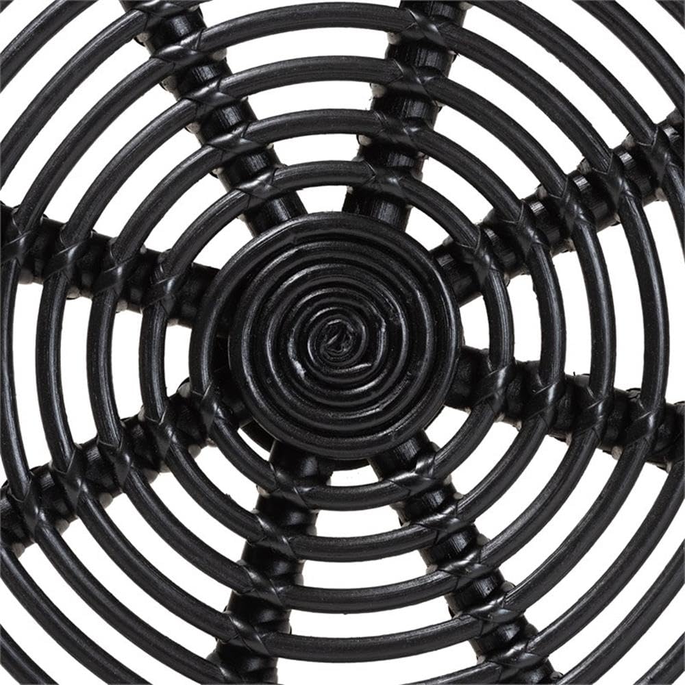 Baxton Studio Pertessa Modern Bohemian Black Finished Rattan End Table Black/Rattan