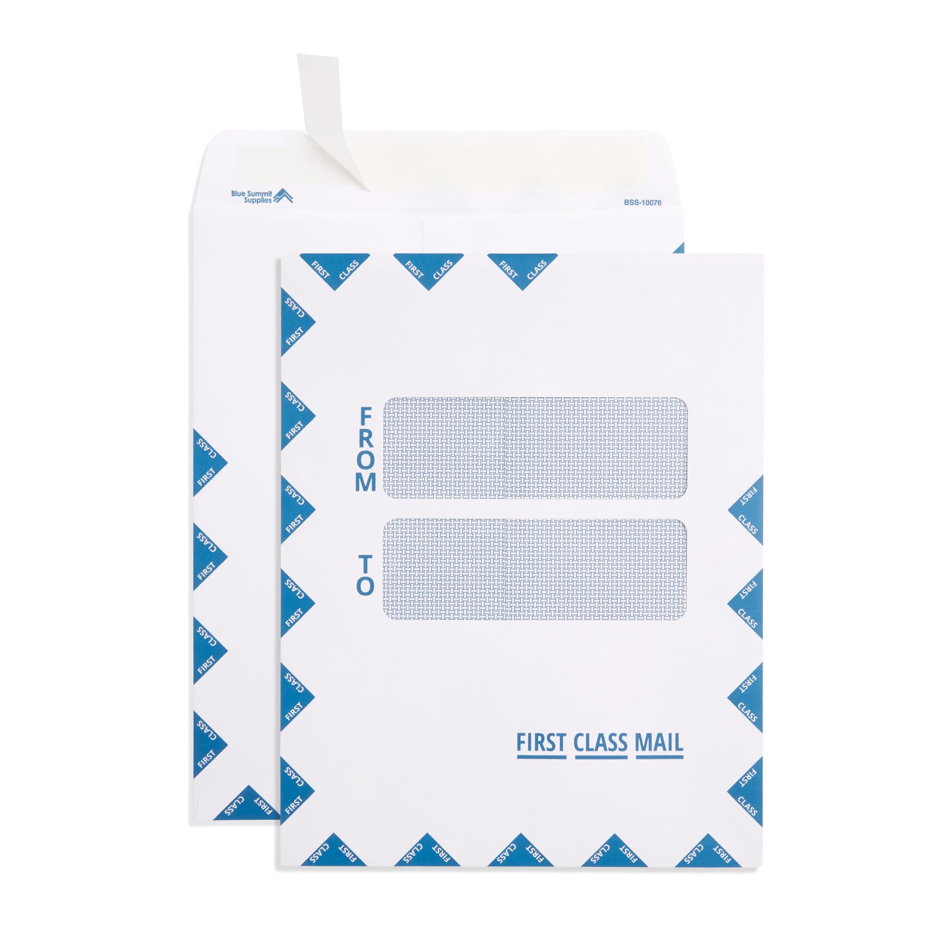 Blue Summit First Class Mail Envelopes 9X12, Large Double Window Envelope 9X12-100 Mailing Envelopes For First Class And Prority