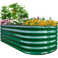 Quictent Galvanized Tall Raised Garden Bed Kit, 6X3X1.5 Ft Oval Large Planting Box Rubber Strip Edging, For Vegetables Outdoor D