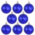 Christmas By Krebs 3 1/4 (80mm) Shiny Azure Blue [8 Pieces] Solid Commercial Grade Indoor and Outdoor Shatterproof Plastic, UV a