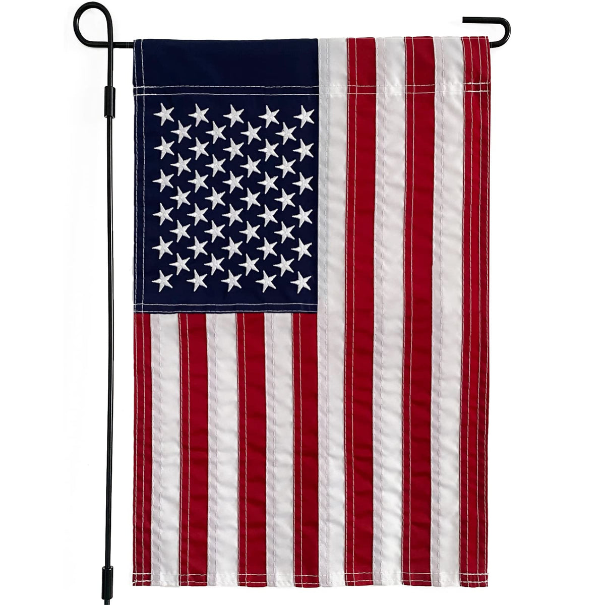 Embroidered American Flag Garden Flag - 12 X 18 Inches Outdoor Patriotic Americana Decor For Homes And Gardens- 210D Nylon Sewn