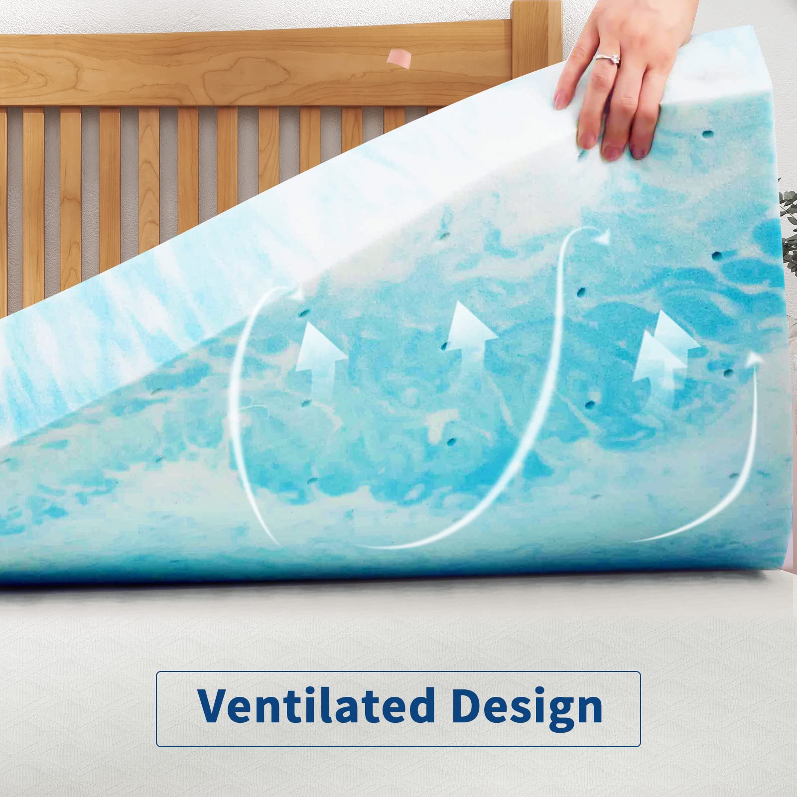 3 Inch Gel Memory Foam Mattress Topper Twin Size, Certipur-Us Certified