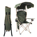 CozyBox Portable Folding Camping Chairs with Canopy Shade, Beach Chair for Adults, Durable Weather Resistant 600D Oxford Cloth, 