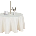 Lushvida Round Outdoor Tablecloth With Umbrella Hole And Zipper, 60 Inch Beige, Washable Waterproof Table Cloth Spill Proof Wrin