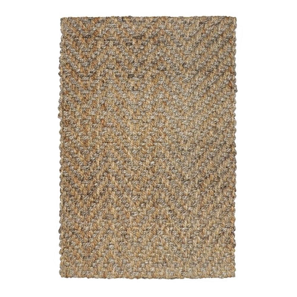 Kosas Home Chevron 108 X 144 Jute Fabric Area Rug In Natural/Gray