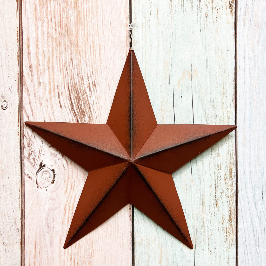 T&Garice Dimensional Metal Antique Barn Stars Wall Decor Rustic Country Primitive Star Outdoor Decor,3D Barn Star 4Th July Wall